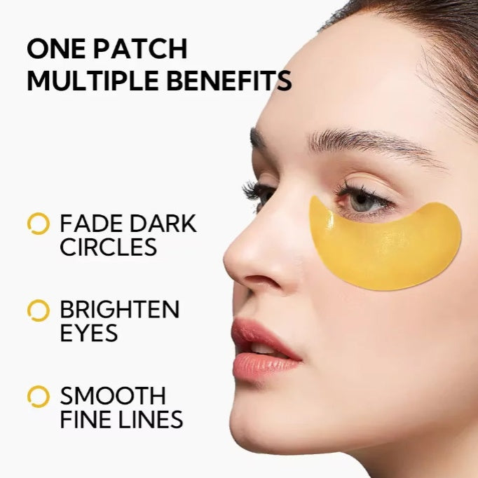 LANBENA 24K Gold Hydra-Gel Luxury Eye Patches (Fades Dark Circles & Lines) | 30 Pairs Glow