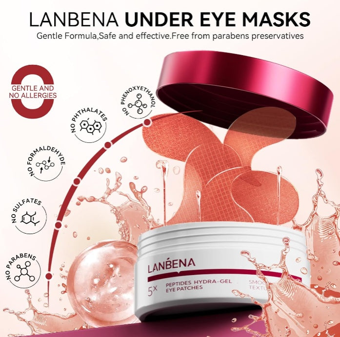 LANBENA Peptide "Line-Smoothing" Hydra-Gel Eye Patches (30 Pairs) Glow