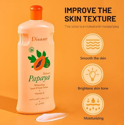 Disaar Papaya Extract Whitening Hand & Body Lotion (600ml) Glow