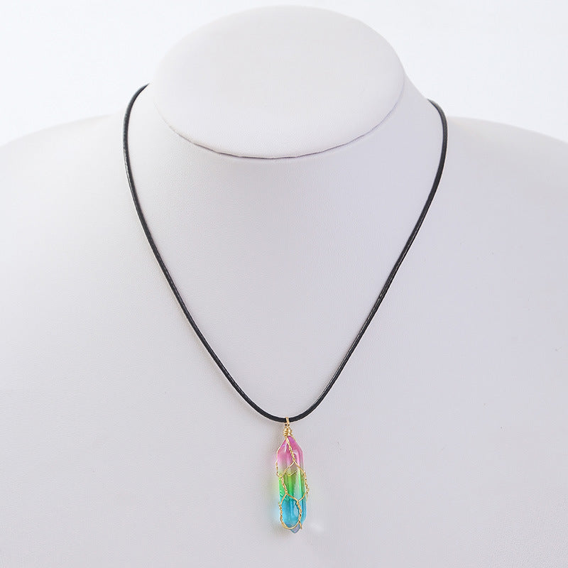 Women's Transparent Geometric Diamond Crystal Necklace Glow