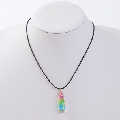Women's Transparent Geometric Diamond Crystal Necklace Glow