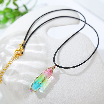 Women's Transparent Geometric Diamond Crystal Necklace Glow