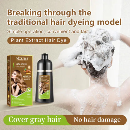 Mokeru Keratin & Argan Oil Hair Color Shampoo (Multiple Shades) | 500ml Glow