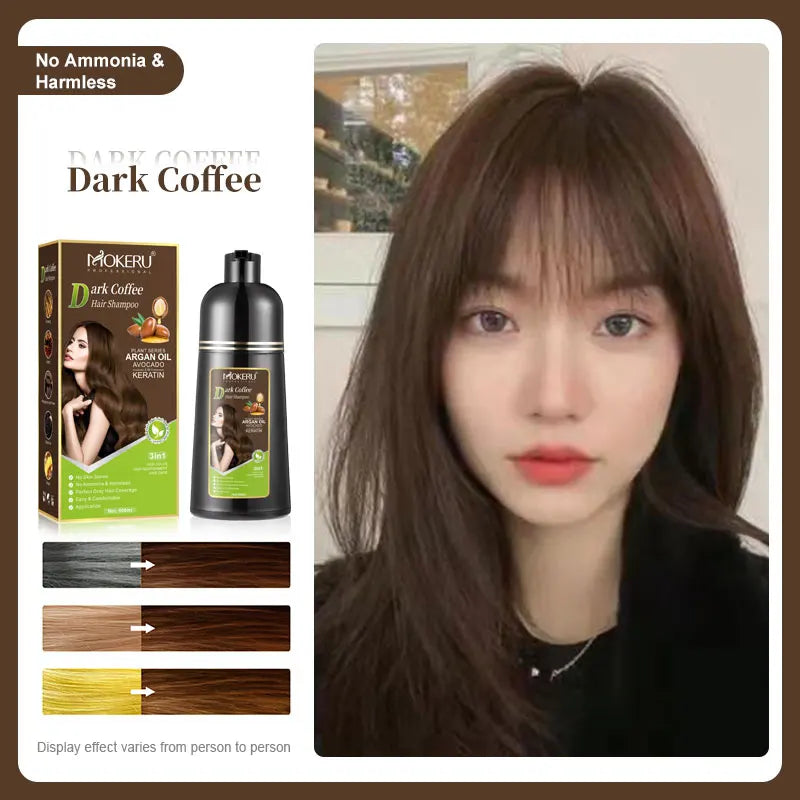 Mokeru Keratin & Argan Oil Hair Color Shampoo (Multiple Shades) | 500ml Glow