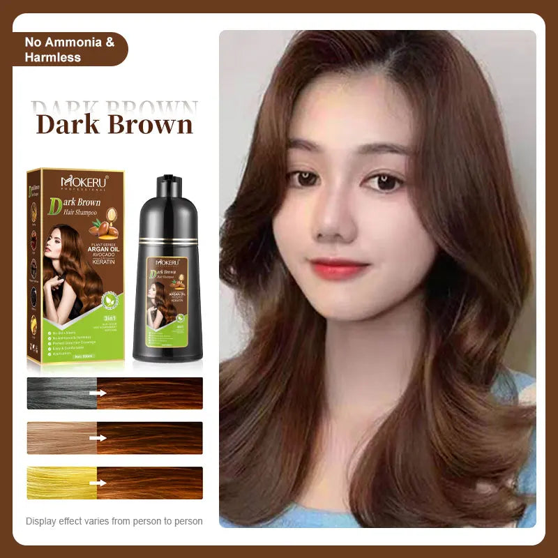 Mokeru Keratin & Argan Oil Hair Color Shampoo (Multiple Shades) | 500ml Glow