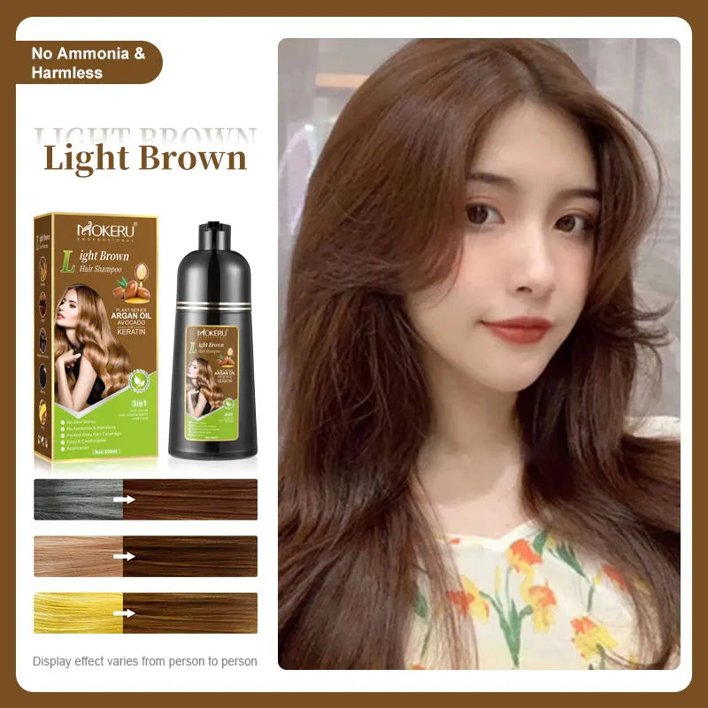 Mokeru Keratin & Argan Oil Hair Color Shampoo (Multiple Shades) | 500ml Glow