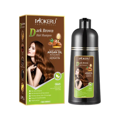 Mokeru Keratin & Argan Oil Hair Color Shampoo (Multiple Shades) | 500ml Glow