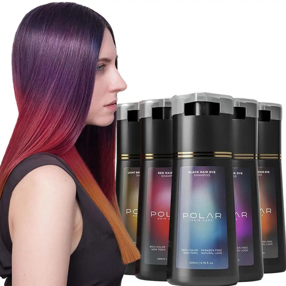 3-in-1 Instant Hair Dye Shampoo (4 Colors) | Nourish & Cover Gray | 200ML Glow