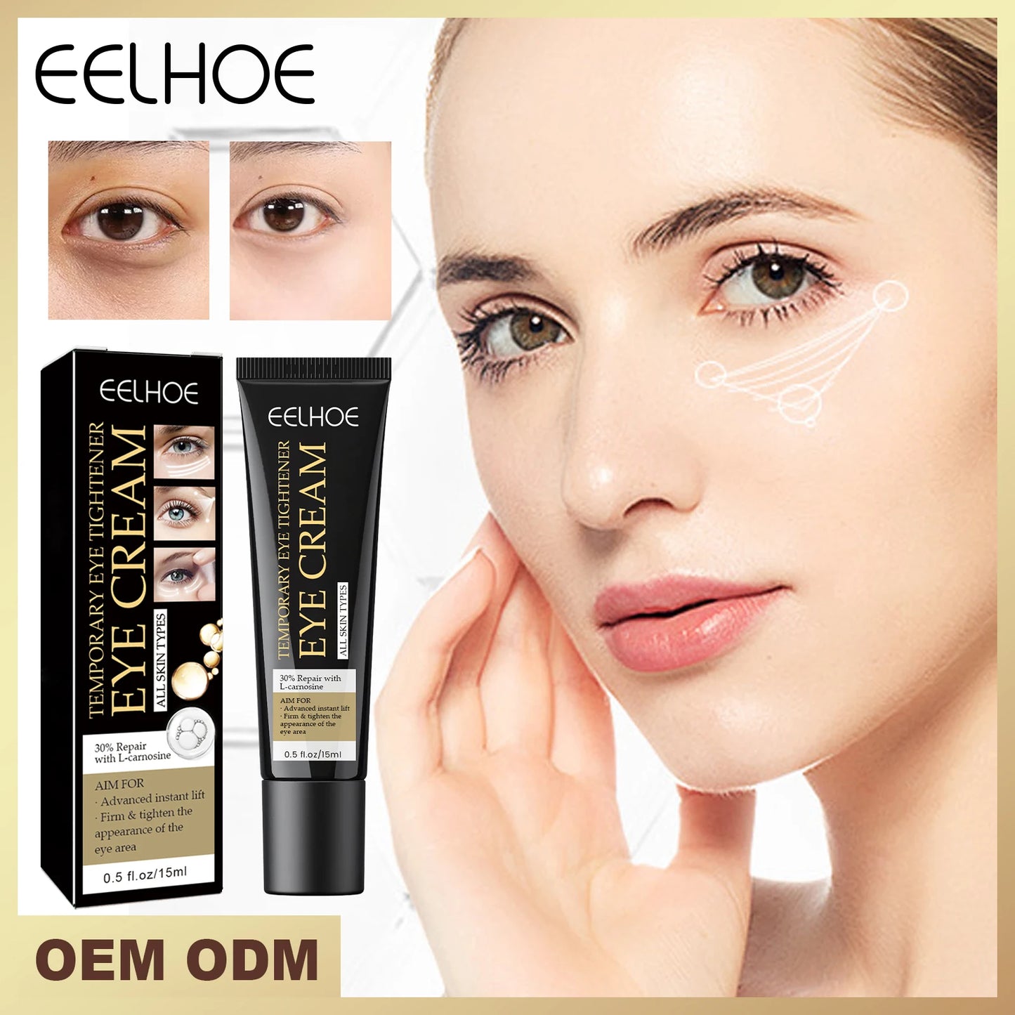 EELHOE Firming Eye Repair Cream (For Dark Circles & Bags) | 15ml Glow