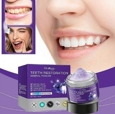 Oralhoo Mineral Teeth Restoration Powder (50g) | Whitening & Gum Care Glow