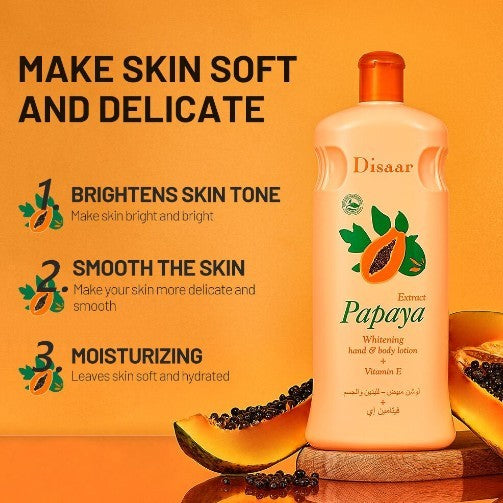 Disaar Papaya Extract Whitening Hand & Body Lotion (600ml) Glow