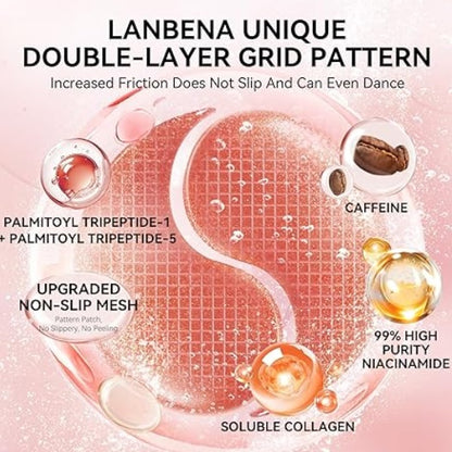 LANBENA Peptide "Line-Smoothing" Hydra-Gel Eye Patches (30 Pairs) Glow